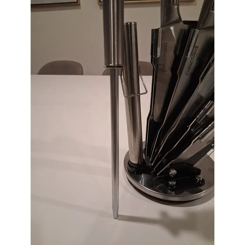 Nnuowa 8-Piece Stainless Steel Kitchen Knife Set w/ Rotating Acrylic Stand |...